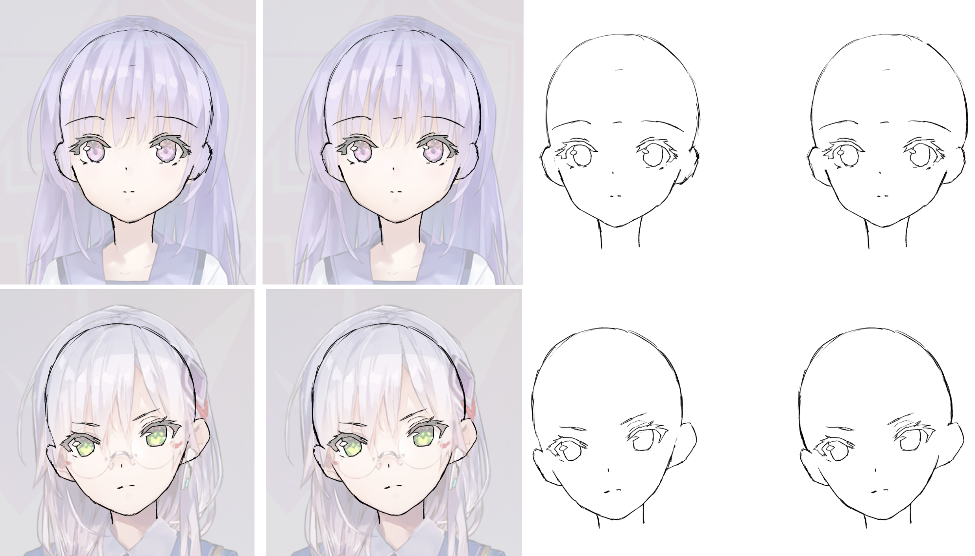 美雪好可爱，由希好凶，注意眼睛在头的所处的位置